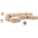  Manufacturer Color_Beige -- Meridian Indulge Fabric 6 pc Sectional IMAGE 8