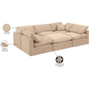 Meridian Indulge Beige Velvet Modular Sectional IMAGE 9