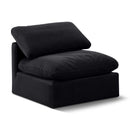  Manufacturer Color_Black -- Indulge Black Velvet Upholstered Modular Armless Chair IMAGE 1