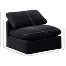  Manufacturer Color_Black -- Indulge Black Velvet Upholstered Modular Armless Chair IMAGE 8