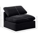Meridian Indulge Black Velvet Armless Chair IMAGE 8