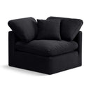  Manufacturer Color_Black -- Indulge Black Velvet Upholstered Modular Corner Chair IMAGE 1