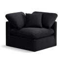 Meridian Indulge Black Velvet Corner Chair IMAGE 1