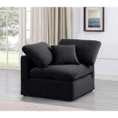  Manufacturer Color_Black -- Indulge Black Velvet Upholstered Modular Corner Chair IMAGE 2