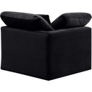  Manufacturer Color_Black -- Indulge Black Velvet Upholstered Modular Corner Chair IMAGE 3