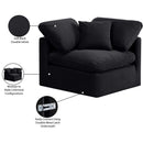  Manufacturer Color_Black -- Indulge Black Velvet Upholstered Modular Corner Chair IMAGE 9