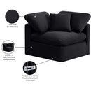 Meridian Indulge Black Velvet Corner Chair IMAGE 9