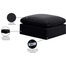 Meridian Indulge Black Velvet Ottoman IMAGE 6