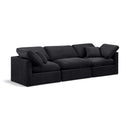 Manufacturer Color_Black -- Indulge 105" Black Velvet Upholstered 3 pc Modular Sofa IMAGE 1