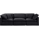  Manufacturer Color_Black -- Indulge 105" Black Velvet Upholstered 3 pc Modular Sofa IMAGE 4