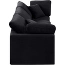  Manufacturer Color_Black -- Indulge 105" Black Velvet Upholstered 3 pc Modular Sofa IMAGE 5