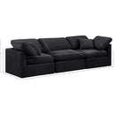  Manufacturer Color_Black -- Indulge 105" Black Velvet Upholstered 3 pc Modular Sofa IMAGE 8
