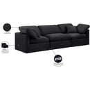 Meridian Indulge Black Velvet Modular Sofa IMAGE 9