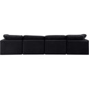  Manufacturer Color_Black -- Indulge 140" Black Velvet Upholstered 4 pc Modular Sofa IMAGE 3