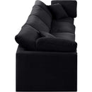  Manufacturer Color_Black -- Indulge 140" Black Velvet Upholstered 4 pc Modular Sofa IMAGE 5