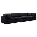  Manufacturer Color_Black -- Indulge 140" Black Velvet Upholstered 4 pc Modular Sofa IMAGE 8