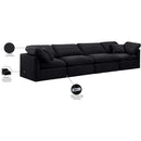  Manufacturer Color_Black -- Indulge 140" Black Velvet Upholstered 4 pc Modular Sofa IMAGE 9