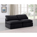  Manufacturer Color_Black -- Indulge 70" Black Velvet Upholstered 2 pc Armless Modular Loveseat IMAGE 2