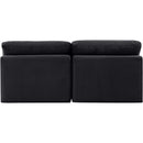  Manufacturer Color_Black -- Indulge 70" Black Velvet Upholstered 2 pc Armless Modular Loveseat IMAGE 3