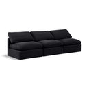  Manufacturer Color_Black -- Indulge 105" Black Velvet Upholstered 3 pc Armless Modular Sofa IMAGE 1