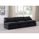  Manufacturer Color_Black -- Indulge 105" Black Velvet Upholstered 3 pc Armless Modular Sofa IMAGE 2