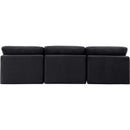  Manufacturer Color_Black -- Indulge 105" Black Velvet Upholstered 3 pc Armless Modular Sofa IMAGE 3