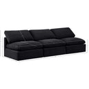 Meridian Indulge Black Velvet Modular Sofa IMAGE 7