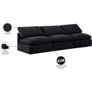  Manufacturer Color_Black -- Indulge 105" Black Velvet Upholstered 3 pc Armless Modular Sofa IMAGE 8