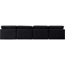  Manufacturer Color_Black -- Indulge 140" Black Velvet Upholstered 4 pc Armless Modular Sofa IMAGE 3