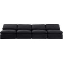  Manufacturer Color_Black -- Indulge 140" Black Velvet Upholstered 4 pc Armless Modular Sofa IMAGE 4