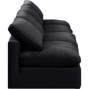  Manufacturer Color_Black -- Indulge 140" Black Velvet Upholstered 4 pc Armless Modular Sofa IMAGE 5