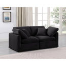  Manufacturer Color_Black -- Indulge 70" Black Velvet Upholstered 2 pc Modular Loveseat IMAGE 2