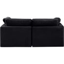  Manufacturer Color_Black -- Indulge 70" Black Velvet Upholstered 2 pc Modular Loveseat IMAGE 3
