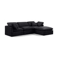  Manufacturer Color_Black -- Indulge 105" Black Velvet Upholstered 4 pc Modular Sectional IMAGE 1