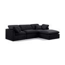  Manufacturer Color_Black -- Indulge 105" Black Velvet Upholstered 4 pc Modular Sectional IMAGE 1