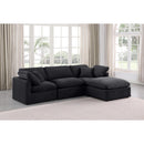  Manufacturer Color_Black -- Indulge 105" Black Velvet Upholstered 4 pc Modular Sectional IMAGE 2