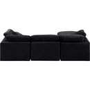  Manufacturer Color_Black -- Indulge 105" Black Velvet Upholstered 4 pc Modular Sectional IMAGE 3