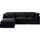  Manufacturer Color_Black -- Indulge 105" Black Velvet Upholstered 4 pc Modular Sectional IMAGE 4
