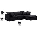  Manufacturer Color_Black -- Indulge 105" Black Velvet Upholstered 4 pc Modular Sectional IMAGE 9