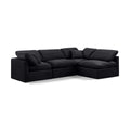  Manufacturer Color_Black -- Indulge 105" Black Velvet Upholstered 4 pc Modular Sectional IMAGE 1