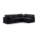  Manufacturer Color_Black -- Indulge 105" Black Velvet Upholstered 4 pc Modular Sectional IMAGE 1