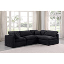  Manufacturer Color_Black -- Indulge 105" Black Velvet Upholstered 4 pc Modular Sectional IMAGE 2