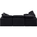  Manufacturer Color_Black -- Indulge 105" Black Velvet Upholstered 4 pc Modular Sectional IMAGE 3