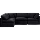  Manufacturer Color_Black -- Indulge 105" Black Velvet Upholstered 4 pc Modular Sectional IMAGE 4