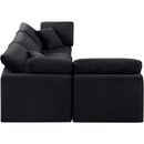  Manufacturer Color_Black -- Indulge 105" Black Velvet Upholstered 4 pc Modular Sectional IMAGE 5