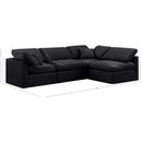  Manufacturer Color_Black -- Indulge 105" Black Velvet Upholstered 4 pc Modular Sectional IMAGE 9
