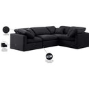  Manufacturer Color_Black -- Indulge 105" Black Velvet Upholstered 4 pc Modular Sectional IMAGE 10