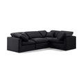 Manufacturer Color_Black -- Indulge 105" Black Velvet Upholstered 4 pc Modular Sectional IMAGE 1