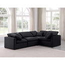  Manufacturer Color_Black -- Indulge 105" Black Velvet Upholstered 4 pc Modular Sectional IMAGE 2