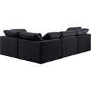  Manufacturer Color_Black -- Indulge 105" Black Velvet Upholstered 4 pc Modular Sectional IMAGE 3